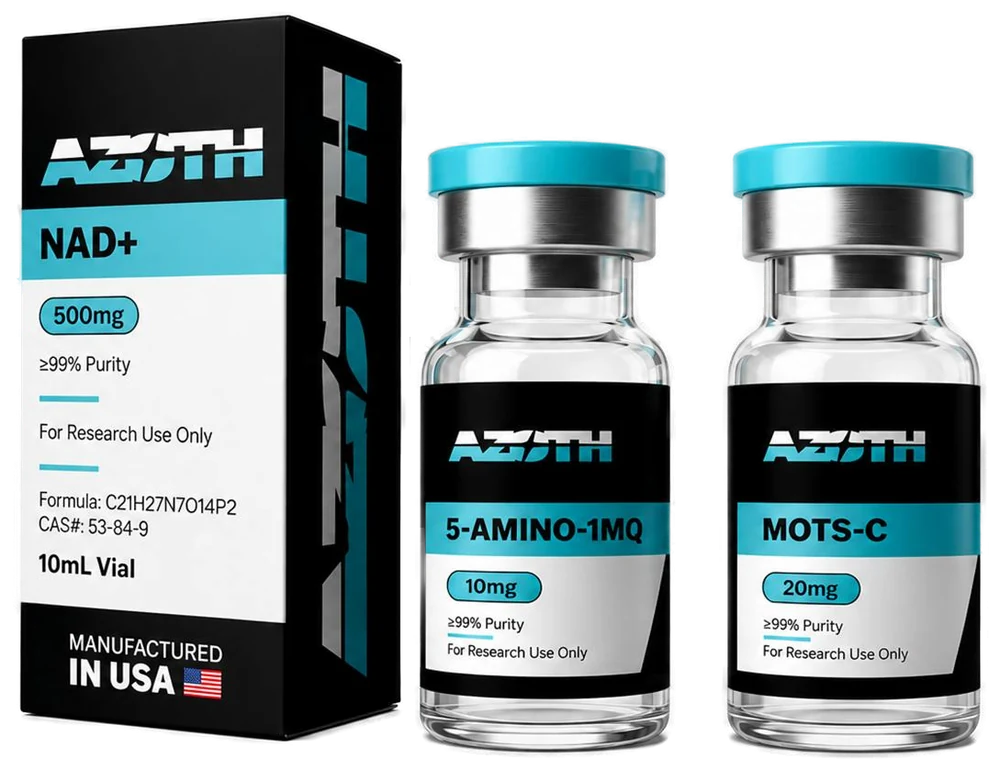 AZOTH NAD+, 5-Amino-1MQ and MOTS-C research vials